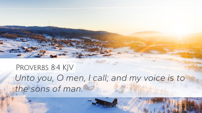 Proverbs 8:4 KJV Bible Verse Image