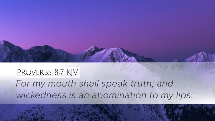 Proverbs 8:7 KJV Bible Verse Image