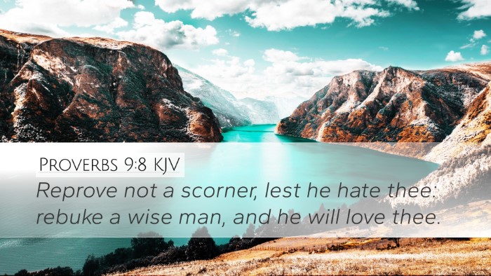 Proverbs 9:8 KJV Bible Verse Image