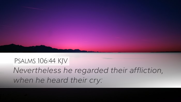 Psalms 106:44 KJV Bible Verse Image