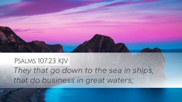 Psalms 107:23 KJV Bible Verse Image