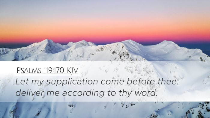Psalms 119:170 KJV Desktop Wallpaper - Let my supplication come before thee: deliver me - Desktop Bible Verse Wallpaper