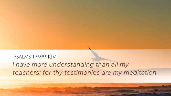 Psalms 119:99 KJV Desktop Wallpaper - I have more understanding than all my teachers: - Desktop Bible Verse Wallpaper