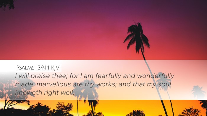 Psalms 139:14 KJV Bible Verse Image