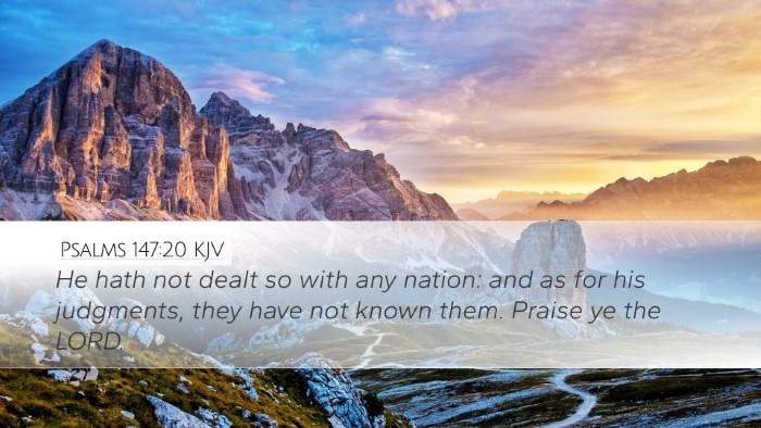 Psalms 147:20 KJV Bible Verse Image