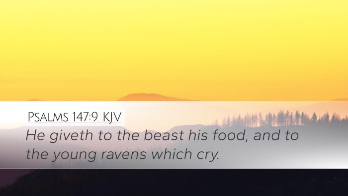 Psalms 147:9 KJV Bible Verse Image
