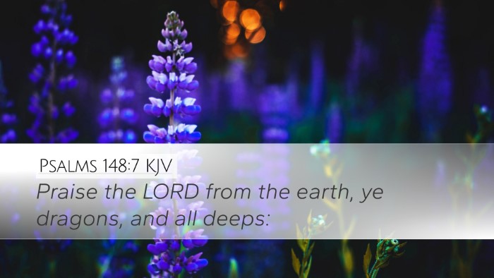 Psalms 148:7 KJV Desktop Wallpaper - Praise the LORD from the earth, ye dragons, and - Desktop Bible Verse Wallpaper
