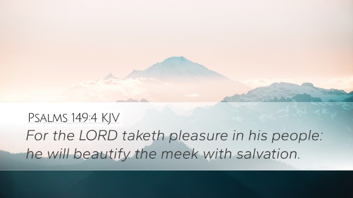 Psalms 149:4 KJV Bible Verse Image
