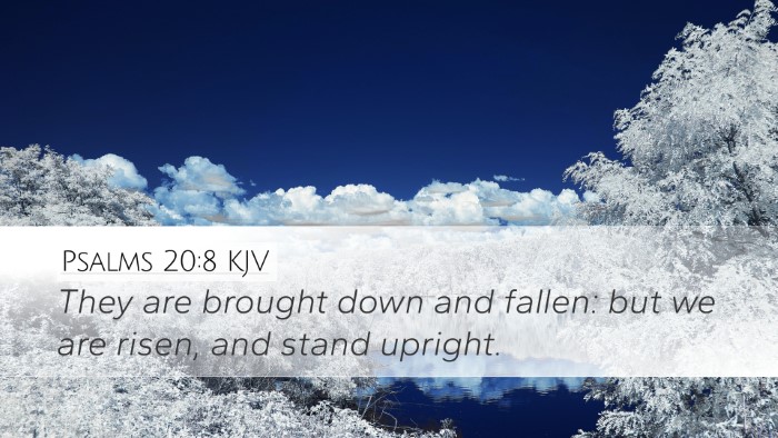 Psalms 20:8 KJV Desktop Wallpaper - They are brought down and fallen: but we are - Desktop Bible Verse Wallpaper
