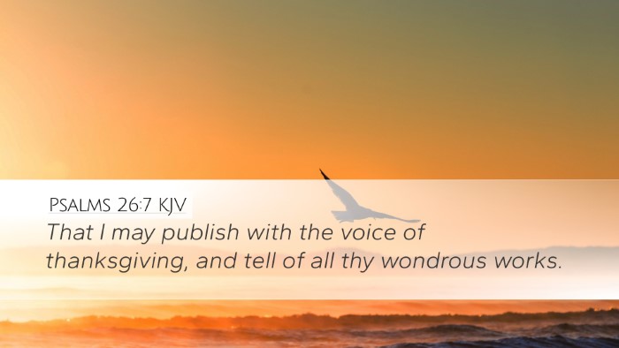 Psalms 26:7 KJV Bible Verse Image