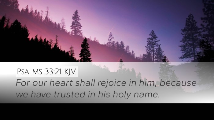 Psalms 33:21 KJV Bible Verse Image