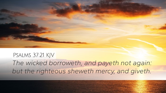 Psalms 37:21 KJV Bible Verse Image