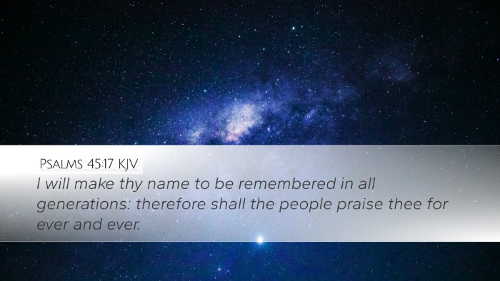 Psalms 45:17 KJV Bible Verse Image
