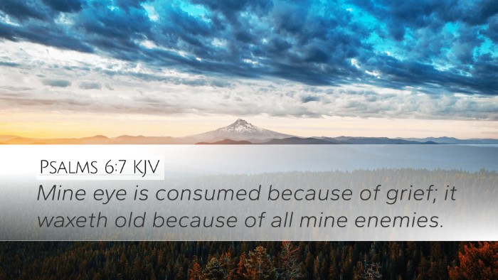 Psalms 6:7 KJV Desktop Wallpaper - Mine eye is consumed because of grief; it waxeth - Desktop Bible Verse Wallpaper