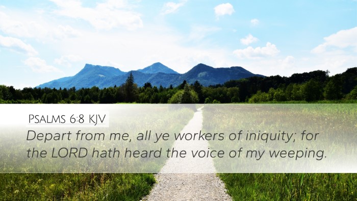 Psalms 6:8 KJV Bible Verse Image