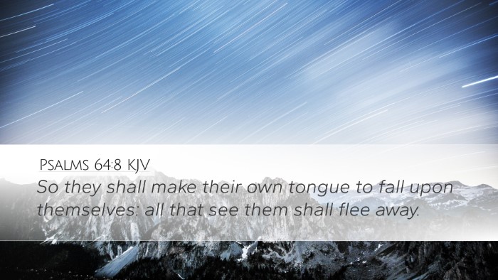 Psalms 64:8 KJV Bible Verse Image