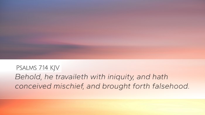 Psalms 7:14 KJV Bible Verse Image