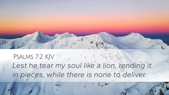Psalms 7:2 KJV Bible Verse Image