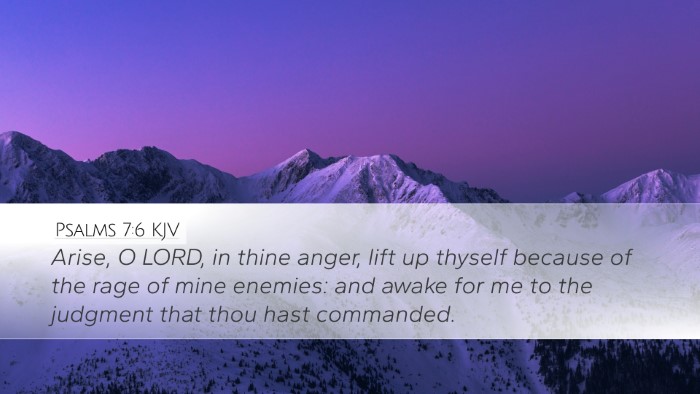Psalms 7:6 KJV Bible Verse Image