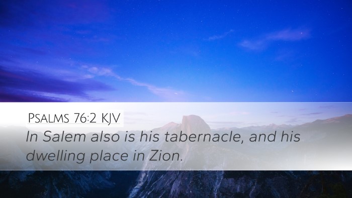 Psalms 76:2 KJV Desktop Wallpaper - In Salem also is his tabernacle, and his dwelling - Desktop Bible Verse Wallpaper