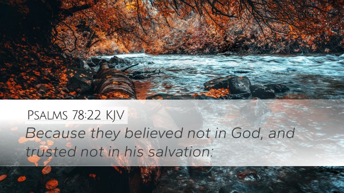 Psalms 78:22 KJV Bible Verse Image
