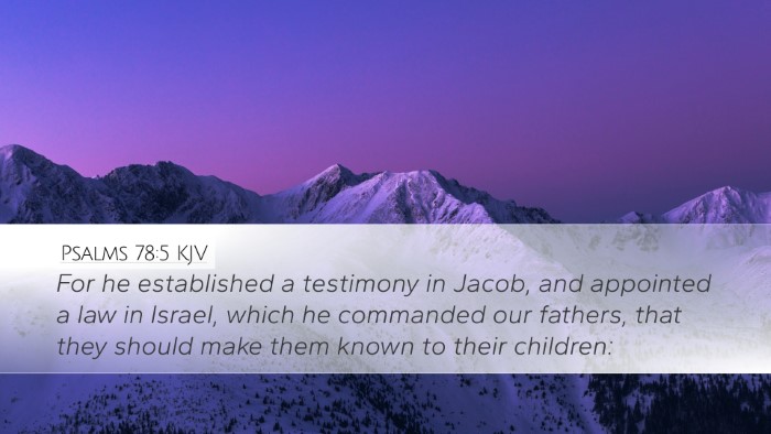 Psalms 78:5 KJV Bible Verse Image