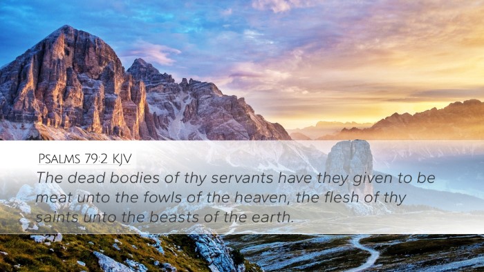 Psalms 79:2 KJV Desktop Wallpaper - The dead bodies of thy servants have they given - Desktop Bible Verse Wallpaper
