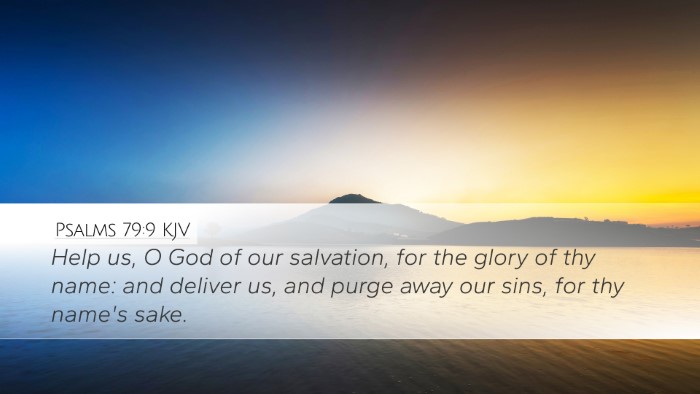 Psalms 79:9 KJV Bible Verse Image