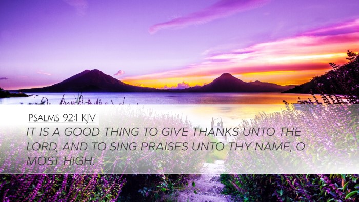 Psalms 92:1 KJV Bible Verse Image