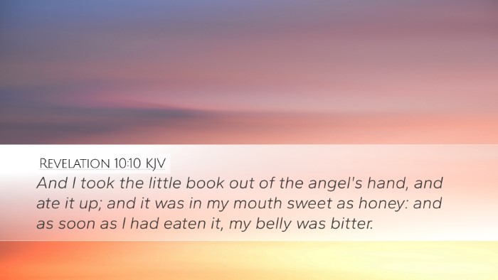 Revelation 10:10 KJV Desktop Wallpaper - And I took the little book out of the angel's - Desktop Bible Verse Wallpaper
