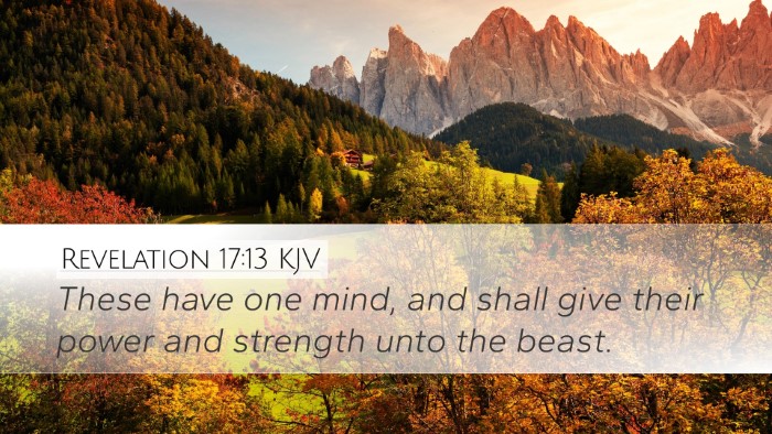 Revelation 17:13 KJV Bible Verse Image