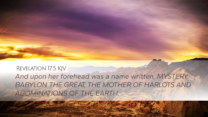 Revelation 17:5 KJV Bible Verse Image