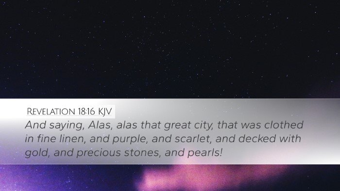 Revelation 18:16 KJV Bible Verse Image