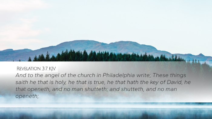 Revelation 3:7 KJV Bible Verse Image