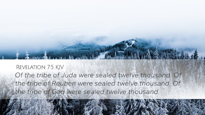 Revelation 7:5 KJV Bible Verse Image