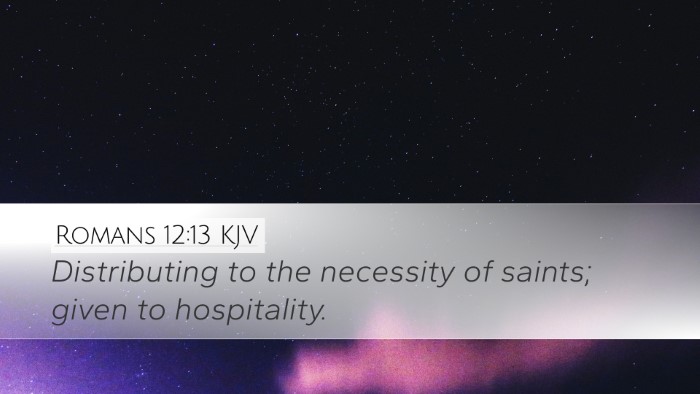 Romans 12:13 KJV Bible Verse Image