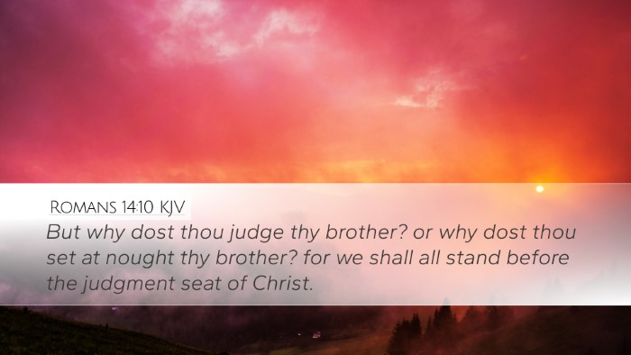 Romans 14:10 KJV Bible Verse Image