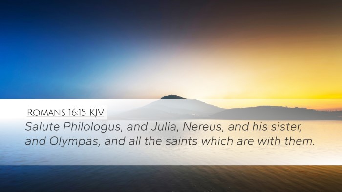 Romans 16:15 KJV Bible Verse Image