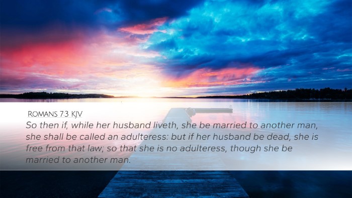 Romans 7:3 KJV Bible Verse Image