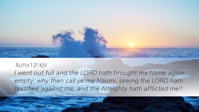 Ruth 1:21 KJV Desktop Wallpaper - I went out full and the LORD hath brought me home - Desktop Bible Verse Wallpaper