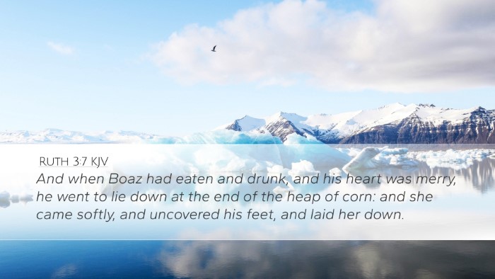 Ruth 3:7 KJV Bible Verse Image