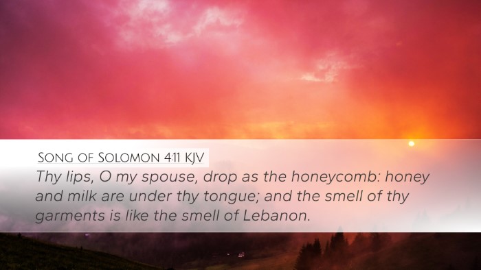 Song of Solomon 4:11 KJV Bible Verse Image