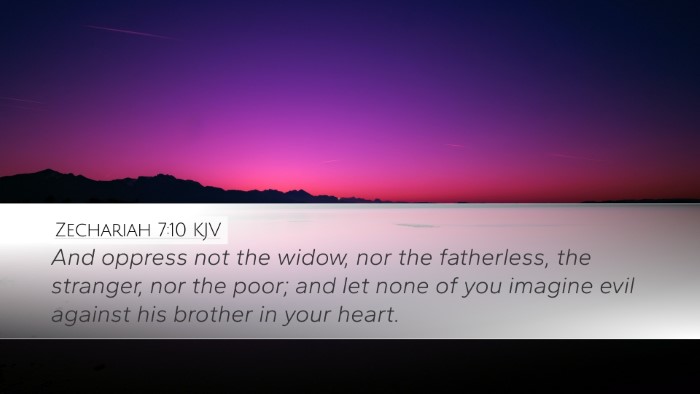 Zechariah 7:10 KJV Bible Verse Image