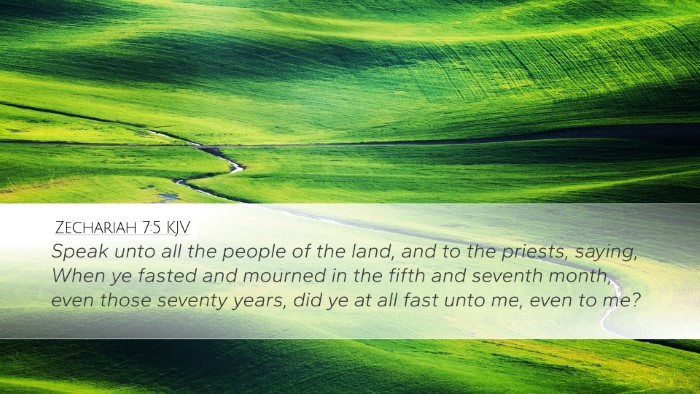 Zechariah 7:5 KJV Bible Verse Image