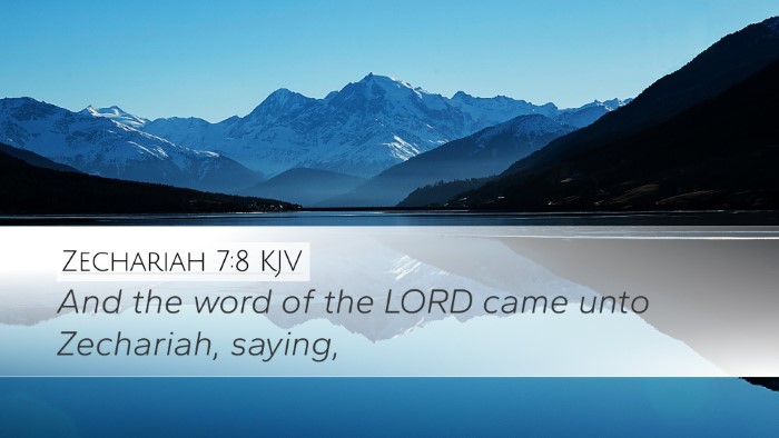 Zechariah 7:8 KJV Bible Verse Image