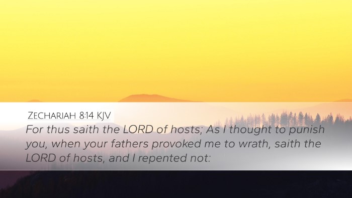 Zechariah 8:14 KJV Bible Verse Image