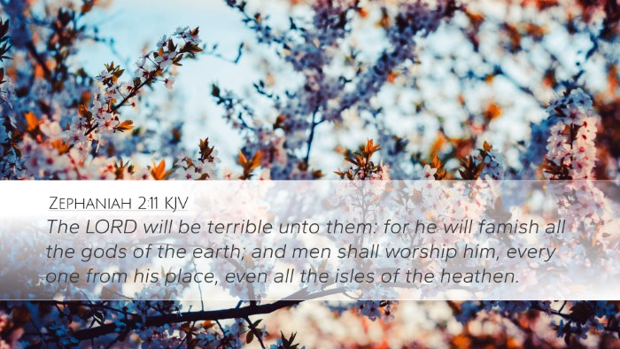 Zephaniah 2:11 KJV Bible Verse Image