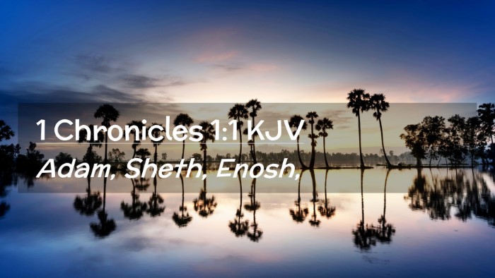 Picture 02 - 1 Chronicles 1:1 KJV Desktop Wallpaper - Adam, Sheth, - Desktop Bible Verse Wallpaper