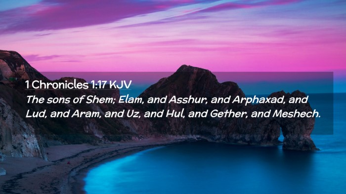Picture 02 - 1 Chronicles 1:17 KJV Desktop Wallpaper - The sons of Shem; Elam, and Asshur, and Arphaxad, - Desktop Bible Verse Wallpaper