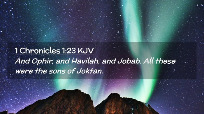 Picture 02 - 1 Chronicles 1:23 KJV Desktop Wallpaper - And Ophir, and Havilah, and Jobab. All these were - Desktop Bible Verse Wallpaper